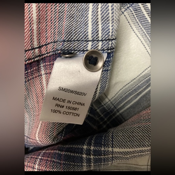 Flag & Anthem Mens Plaid Shirt Button Up Medium Blue Red White Light Weight NWT - Picture 12 of 15